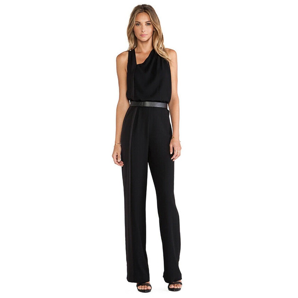 Halston Heritage Sleeveless Asymmetrical Jumpsuit